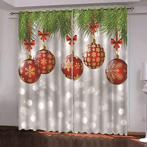 AMDXD Kitchen Blackout Curtains Red Green White 108x63 In