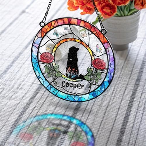 Personalized Dog Memorial Suncatcher Custom Pet Loss Gift with Name
