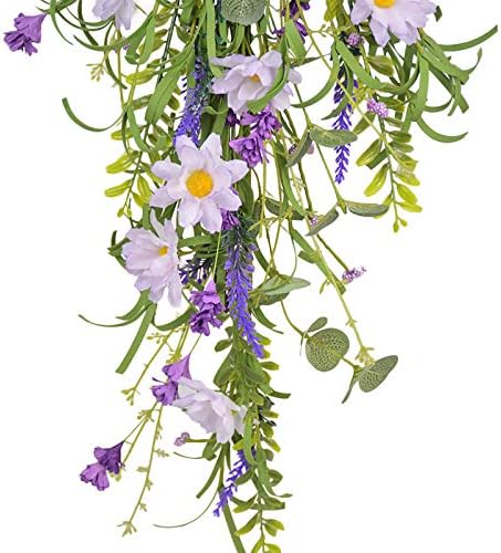 Artificial Daisy Teardrop Wreath for Front Door