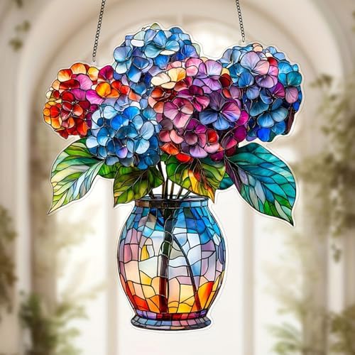 2PCS Flower Flat Acrylic Window Hanging Decor