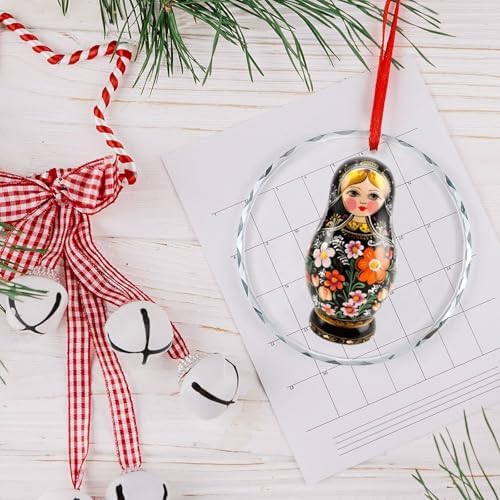 Russian Nesting Glass Christmas Hanging Ornaments