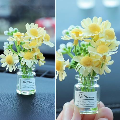 3PCS Mini Car Accessories Cute Daisy Flower Decor