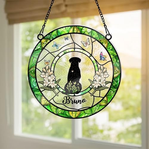 Personalized Dog Memorial Suncatcher Custom Pet Loss Gift with Name