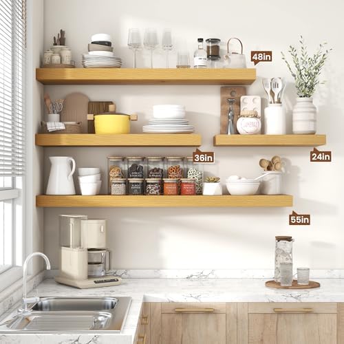 36 Inch Floating Shelves Wall Mount 10 Inch Deep Oak