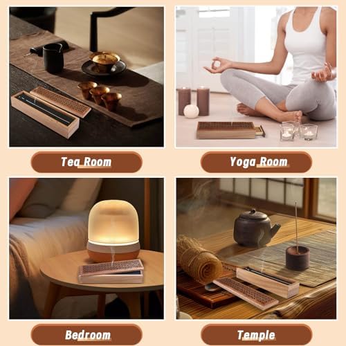 Incense Holder Burner with Ash Catcher and Storage Drawer