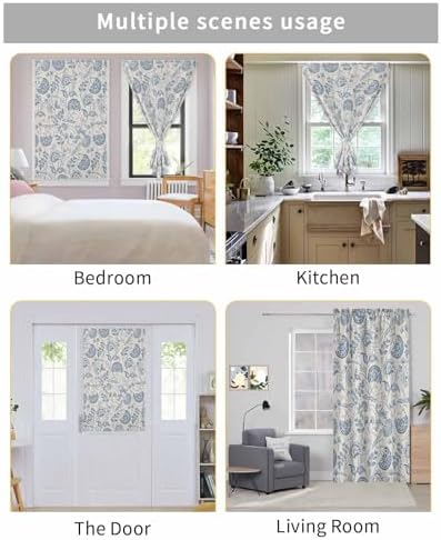Yomandocix Spring Floral Self Adhesive Curtains 59x63 Inches