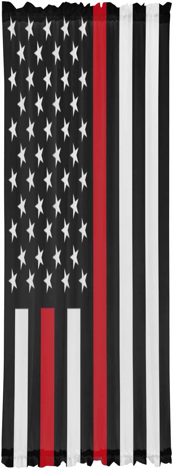Red White American Flag French Door Panels
