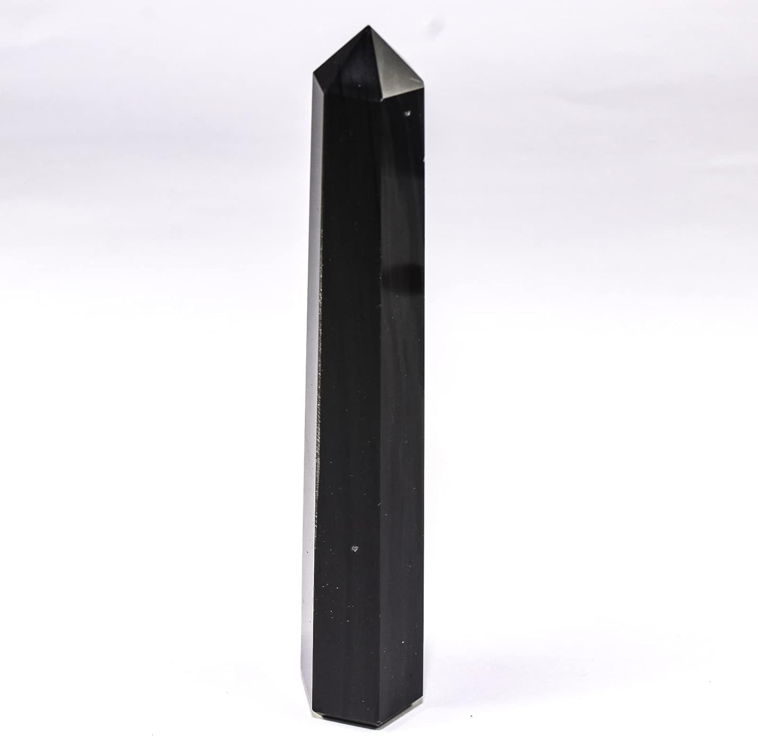 58 Inch Black Obsidian Obelisk Natural Gemstone Tower Stick