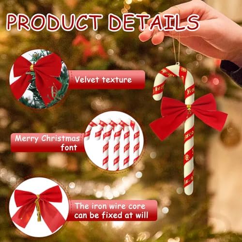 JIASHA 36 Pcs Sugar Stick Decorations for Christmas Tree