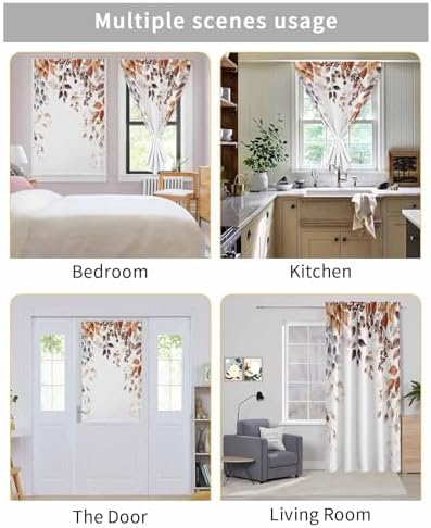 Self Adhesive Eucalyptus Leaves Portable Curtains for Windows