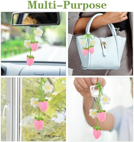 Strawberry Decor Car 2-Pack - Cute Aesthetic Hanging Ornaments