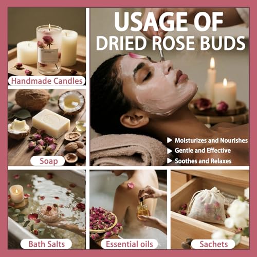 Premium Dried Rose Buds Edible for Tea Crafts and Baking