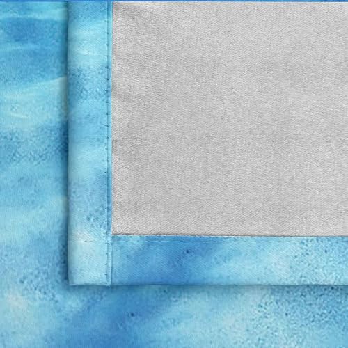 Homxi Seawater Blue Blackout Curtains 2 Panels