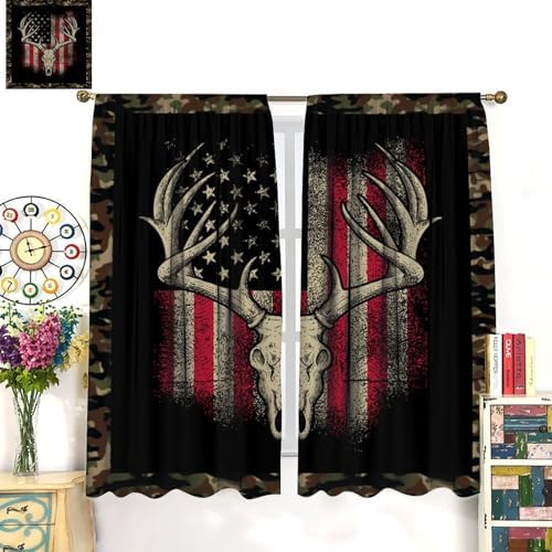 Deer Antler Camouflage Curtains 42 W x 45 L