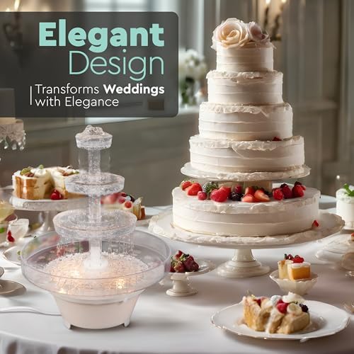 Lighted Plastic Wedding Water Fountain - 5 Piece Set