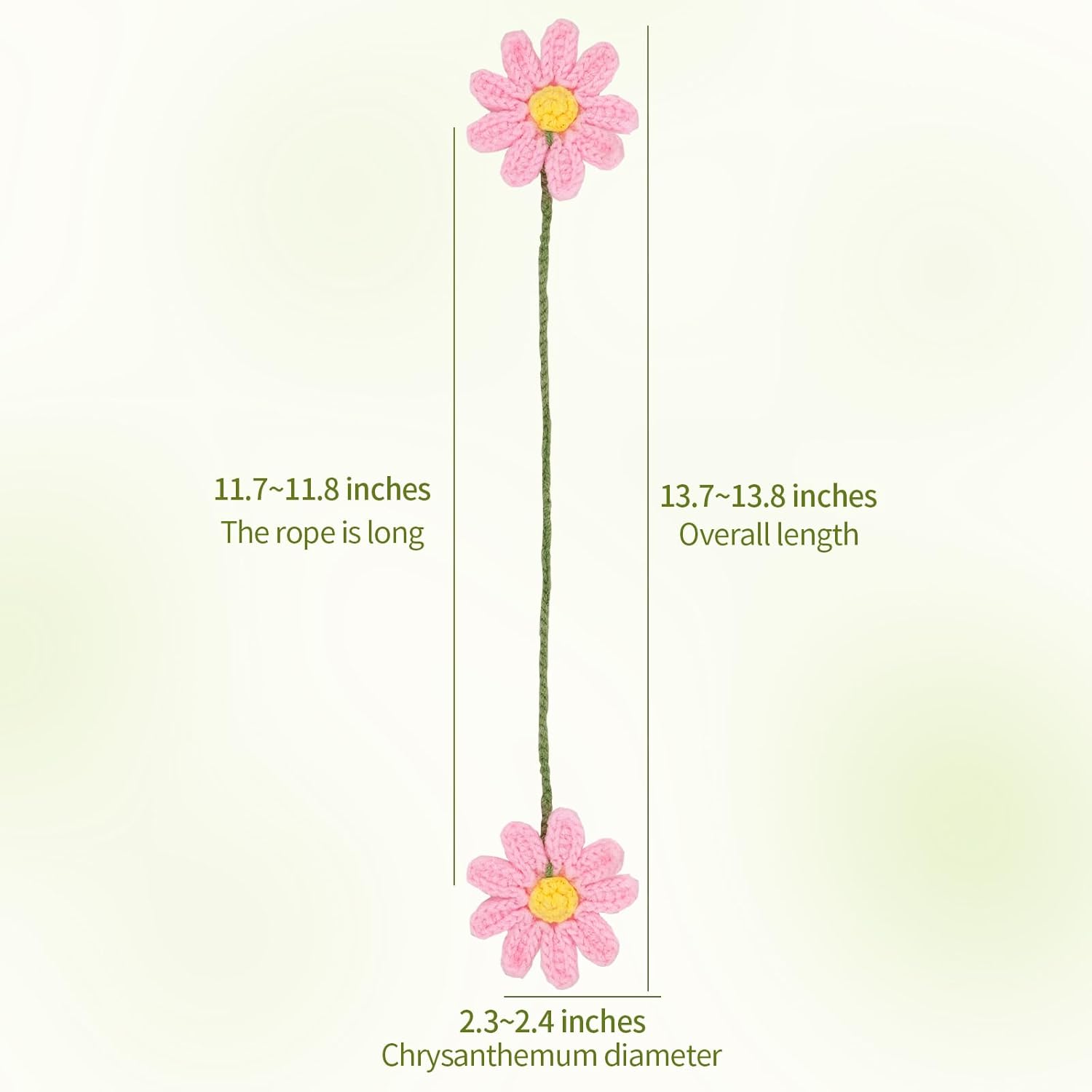 Cute Crochet Double Daisy Rear View Mirror Accessory