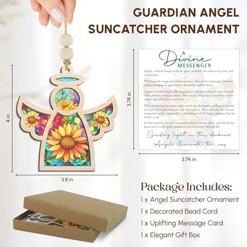 Guardian Angel Suncatcher Sympathy Ornament with Card