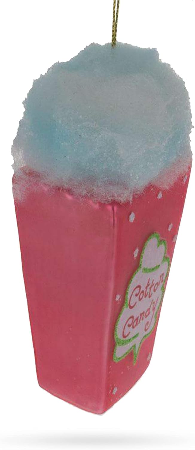 BestPysanky Cotton Candy Delight Blown Glass Christmas Ornament