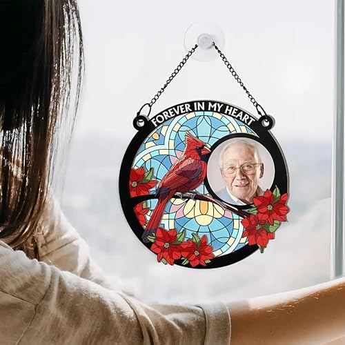 Personalized Photo Suncatcher Ornament Custom Memorial Window Hanging Decor