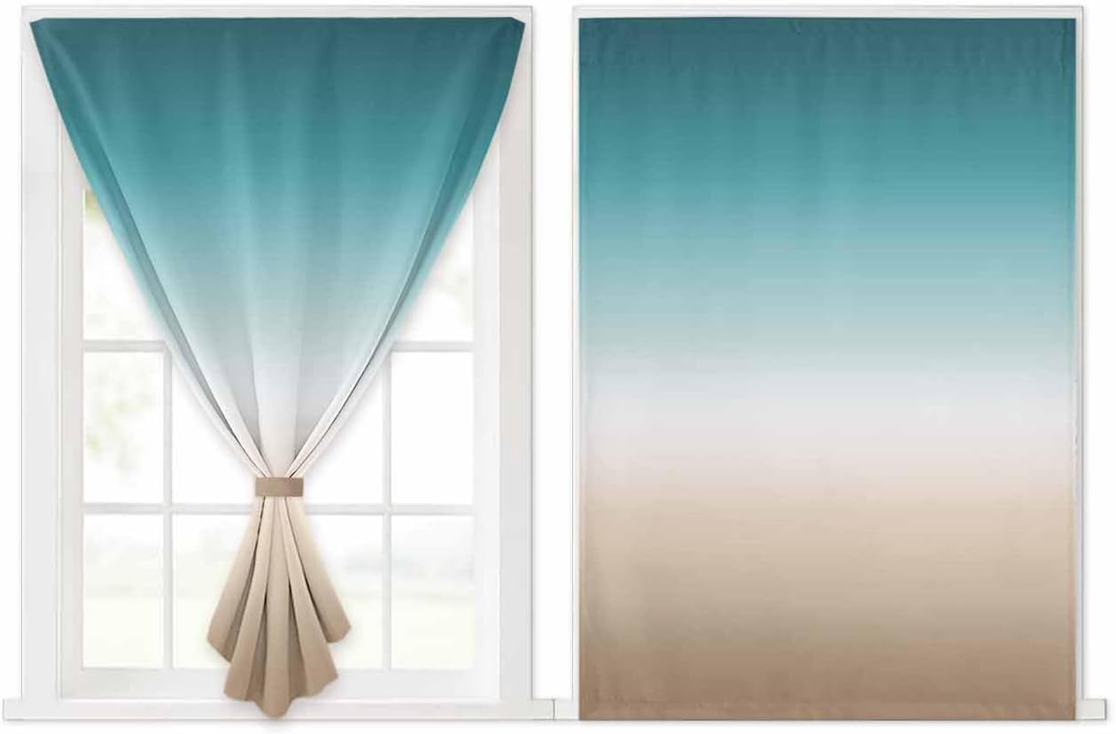 Gradient Self Adhesive Blackout Curtains for Windows 52x63 Inches