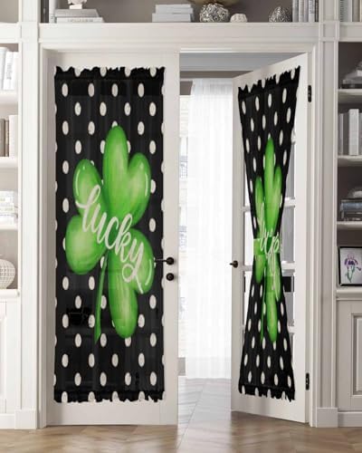 St Patricks Day Front Door Curtain with Tiebacks 54x72 Inch