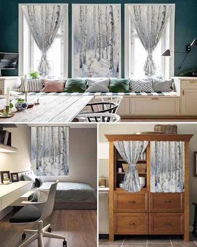 Christmas Tree Self Adhesive Portable Curtains for Windows