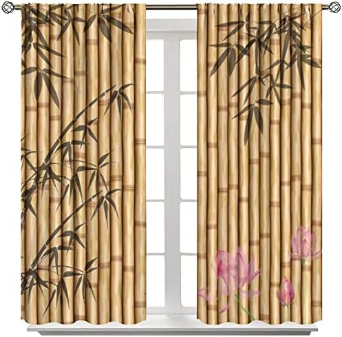 Bamboo Print Curtains for Bedroom and Living Room
