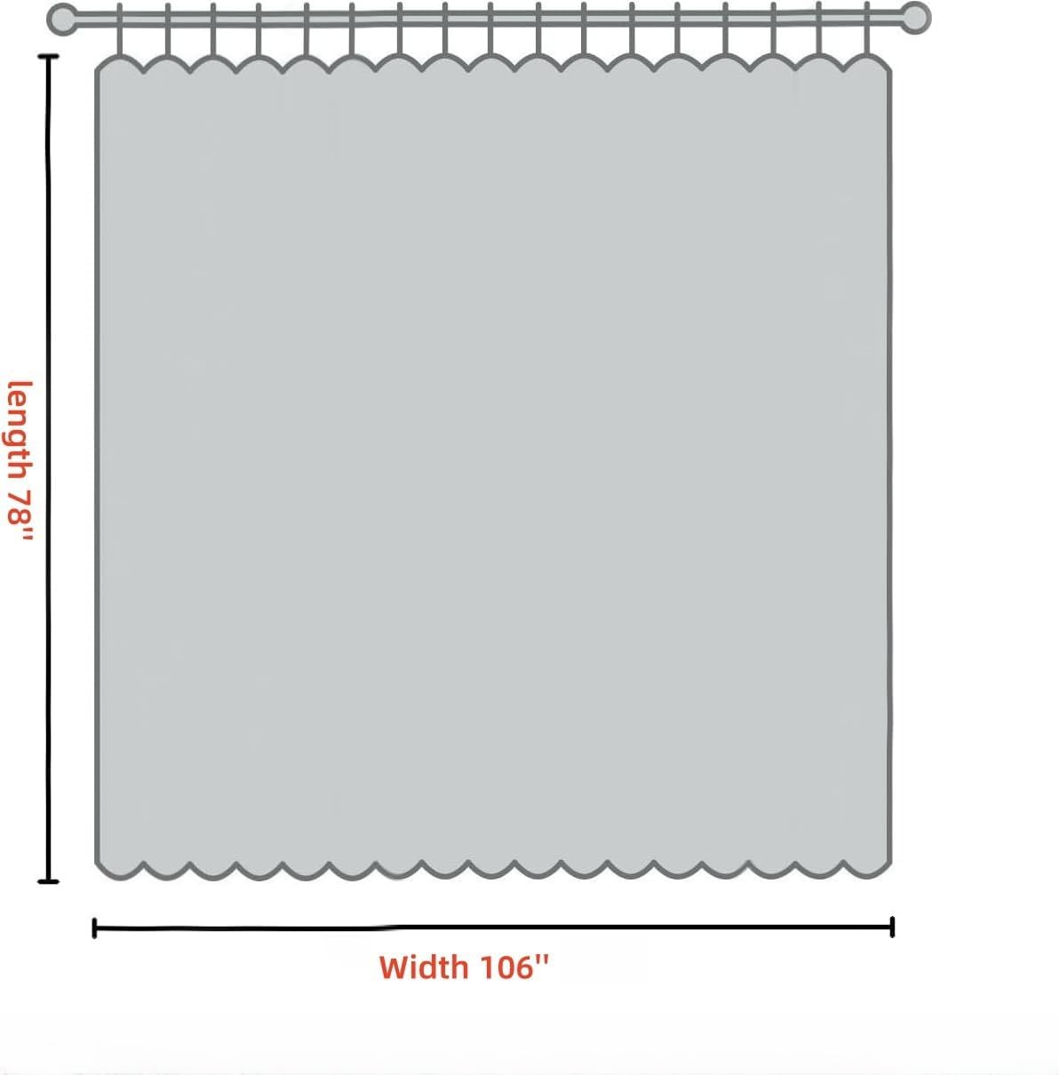 AiFish Grey Grommet Door Curtain 78 Inch Thermal Insulated Panel