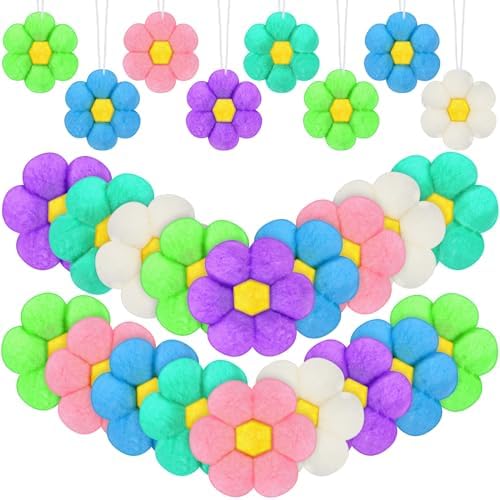 18 Pcs Spring Tree Felt Daisy Hanging Decor