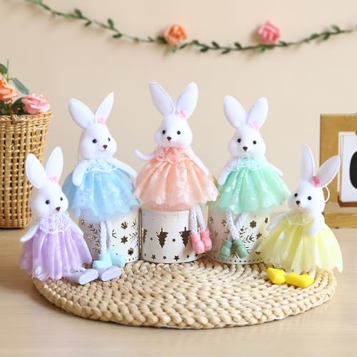 5PCS 688 Inch Happy Easter Bunny Hanging Ornament Decorations