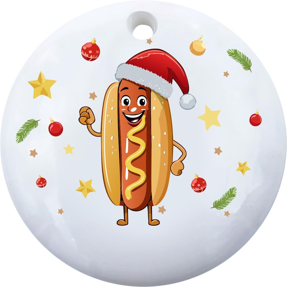 Personalized Hot Dog Ornament for Christmas Tree