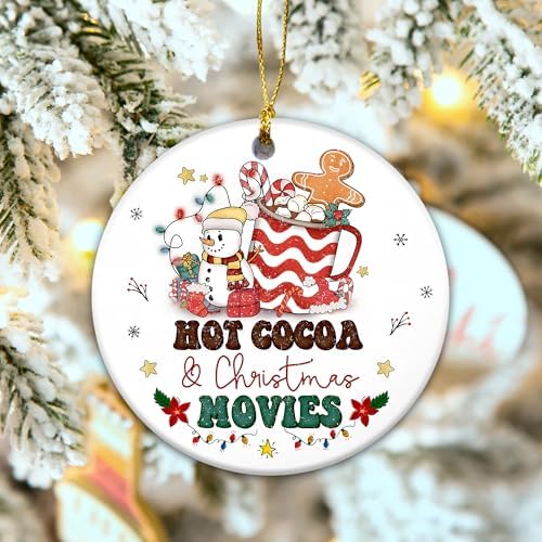 Hot Cocoa and Christmas Movies Ornament 2024
