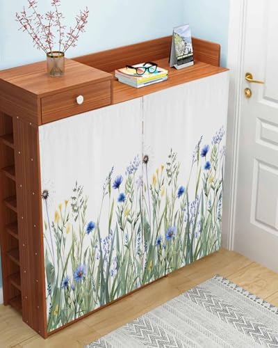 Yomandocix Botanical Flower Self Adhesive Curtains 35x54 Inches