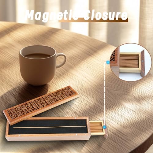 Incense Holder Burner with Ash Catcher and Storage Drawer