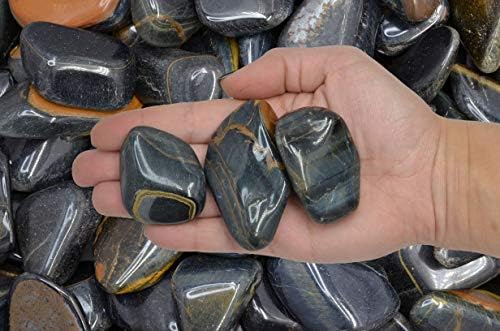 Fantasia Blue Tiger Eye Stones 12 lb Tumbled Size 9