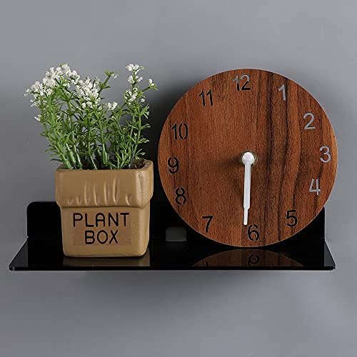 IEEK 4 Piece Black Acrylic Floating Wall Shelves