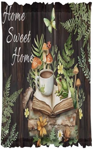 Forest Frog French Door Curtain Green Botanical Design