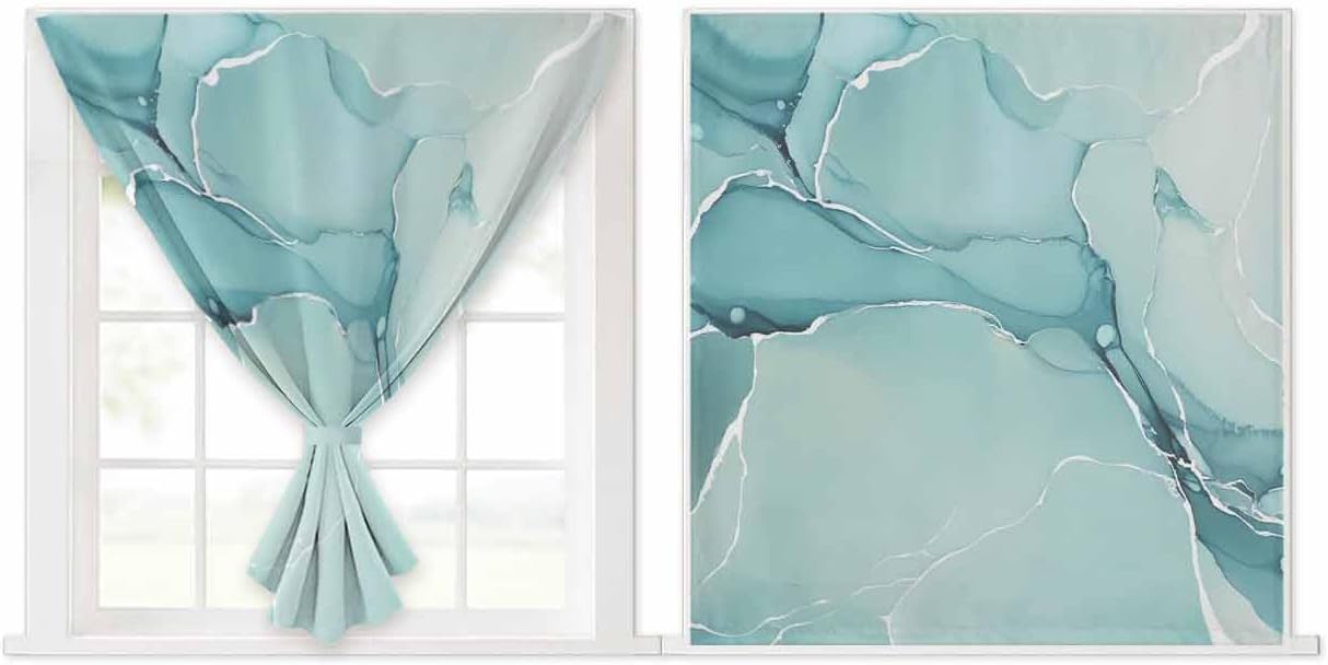 Turquoise Self Adhesive Blackout Curtains for Windows and Doors