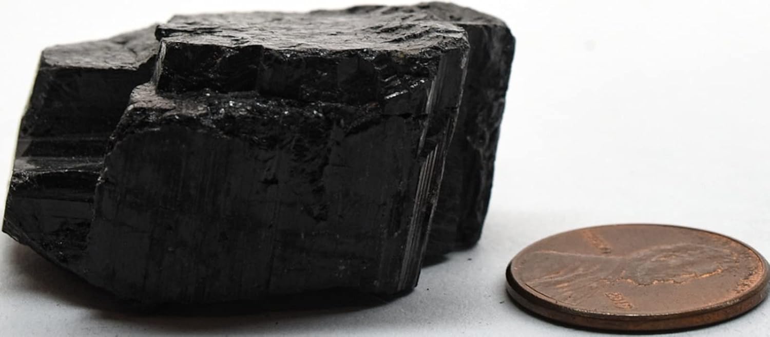 38mm Black Tourmaline Natural Cluster Specimen - Brazil