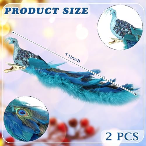 Giegxin 2 Pcs Peacock Christmas Tree Decorations