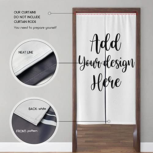 Custom Doorway Curtain with Photo and Text Logo Japanese Noren Panel
