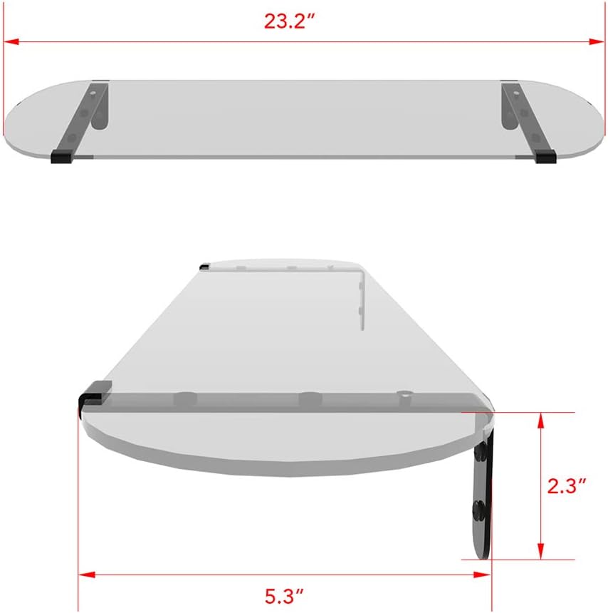 Whitebeach Tempered Glass Floating Shelves 3 Pack for Bathroom Kitchen Living Room