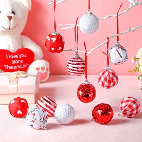 Riceshoot 12Pcs Valentine Tree Ornament Set