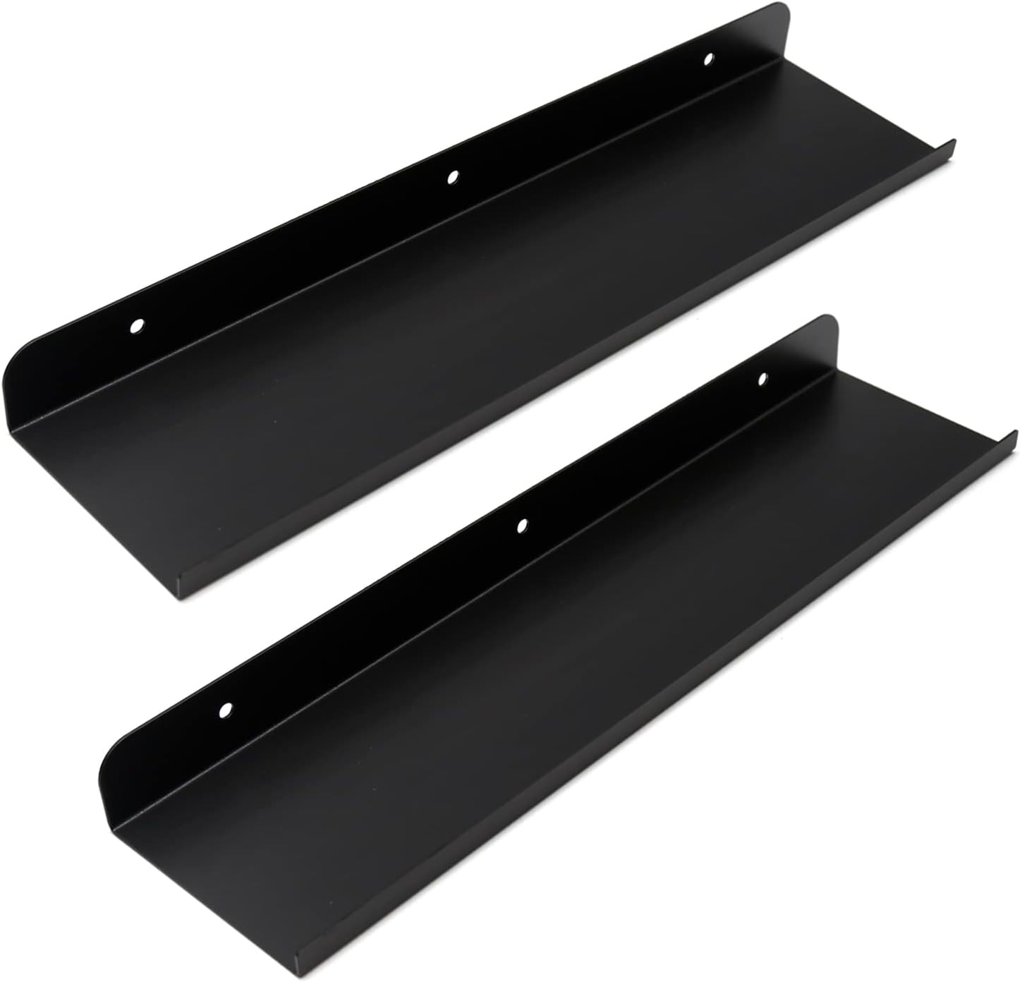 Matte Black Floating Wall Shelf 2 Pack