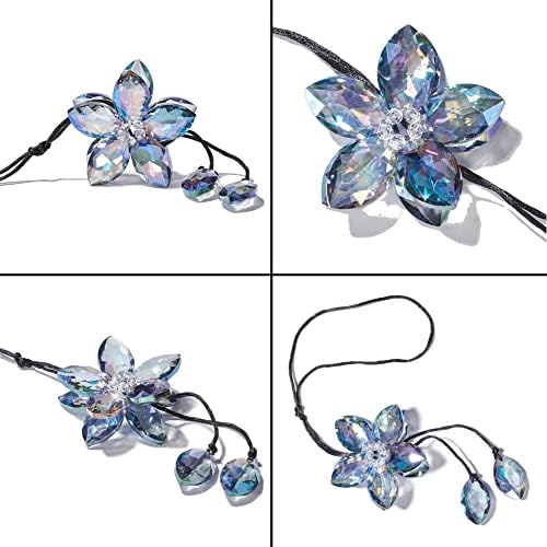 Crystal Flower Rear View Mirror Pendant Car Hanging Ornament Lucky Accessory