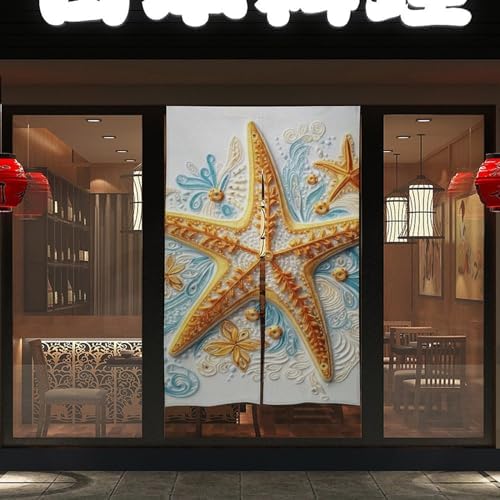 Delicate Starfish Printed Door Curtain 34x57 Inch
