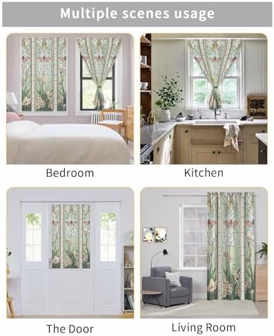Butterfly Stained Glass Self Adhesive Curtains for Windows