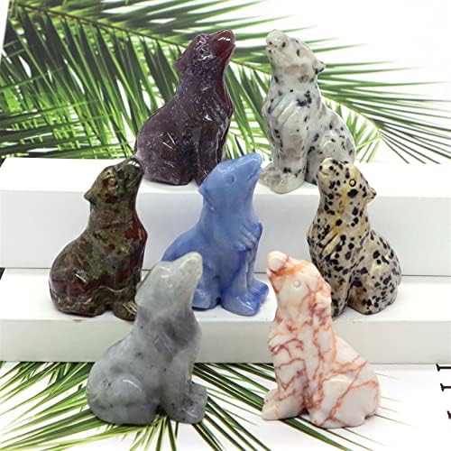 1PC 50MM Wolf Statue Crystal Home Decor
