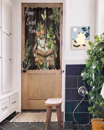 Forest Frog French Door Curtain Green Botanical Design