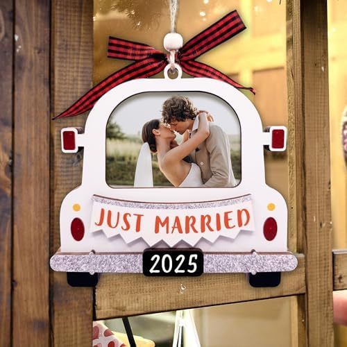 Just Married Ornament 2025 Large Picture Frame